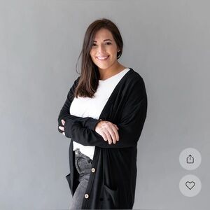 EUC Women’s Kyte Bamboo Jersey Cardigan in Midnight Size XL.